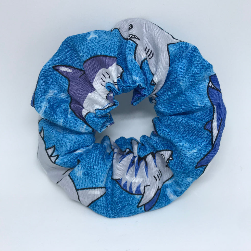 Shark Scrunchie - Blue Scrunchie - 90s Fashion Scrunchie