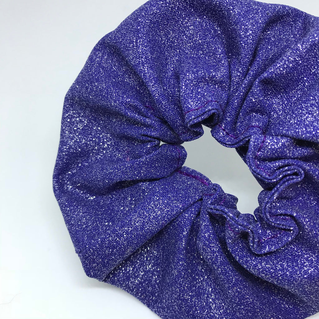 Purple Glitter Scrunchie - Sparkle Scrunchies - 90s Fashion Scrunchie