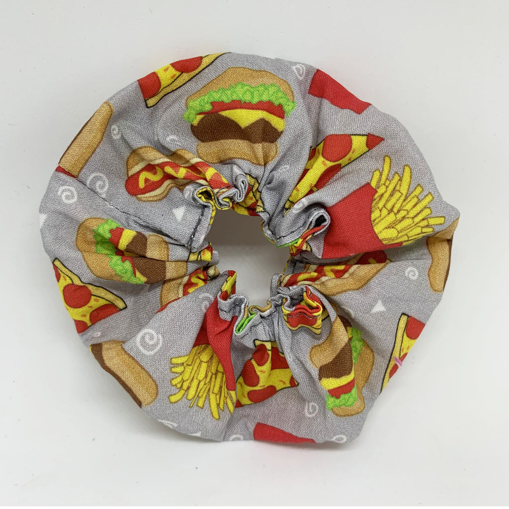 Fast Food Scrunchie - Hamburger And Fries Scrunchies - Pizza Scrunchie - 90s Fashion Scrunchie