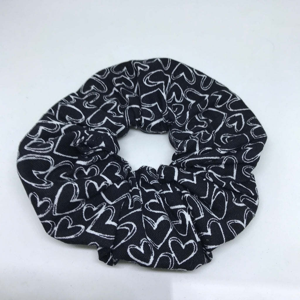 Love Heart Scrunchie - Black Scrunchies - 90s Fashion Scrunchie