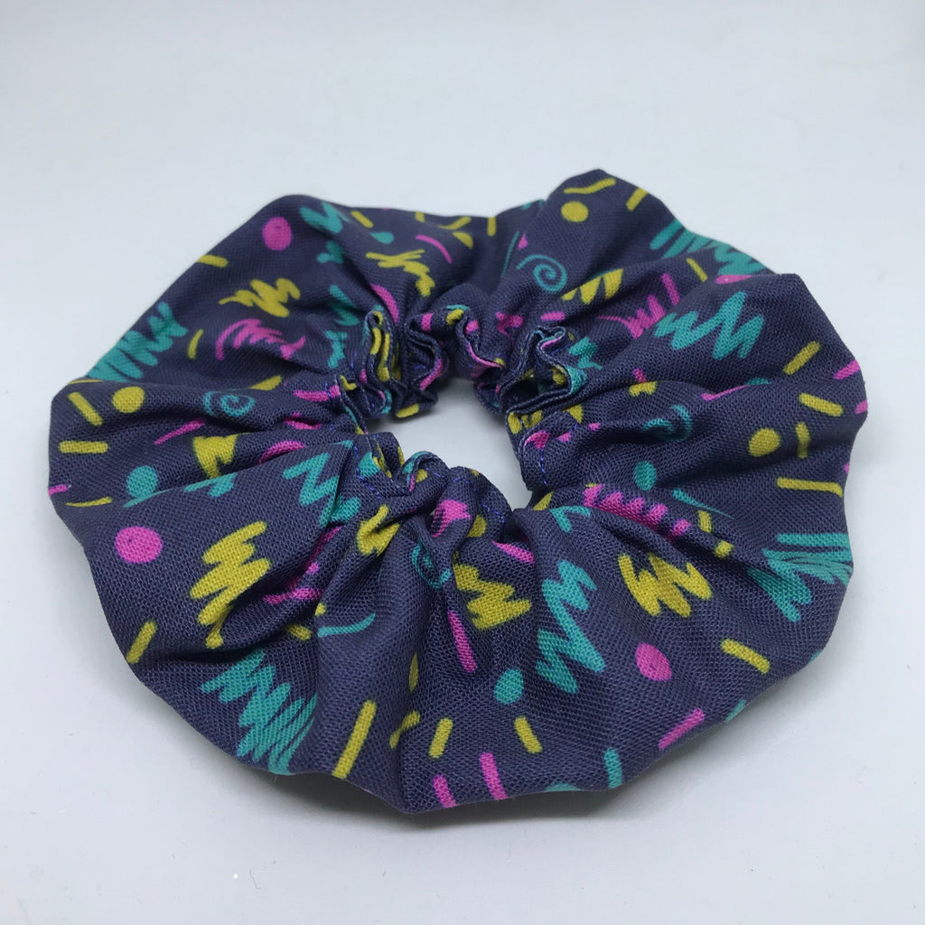 80s Vibe Navy Scrunchie - Scrunchie - 90s Fashion Scrunchie