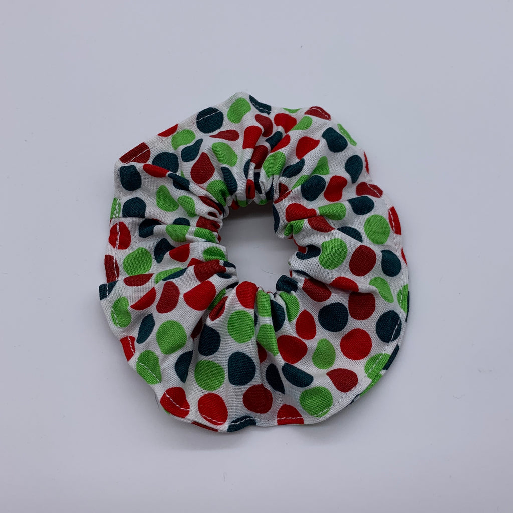 Christmas Polka Dots Scrunchie - Xmas Scrunchies - Quirky Fashion Scrunchie
