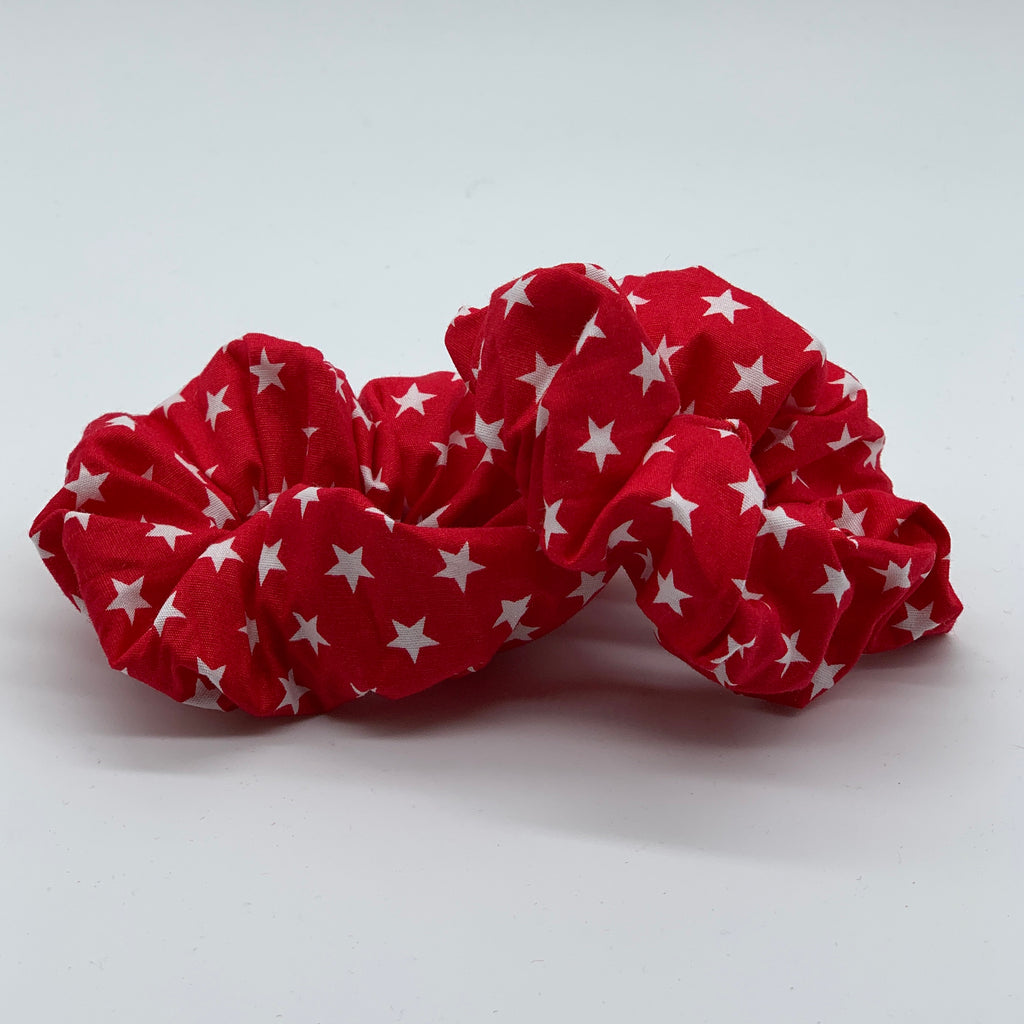 Red & White Stars Scrunchie - 90s Scrunchies