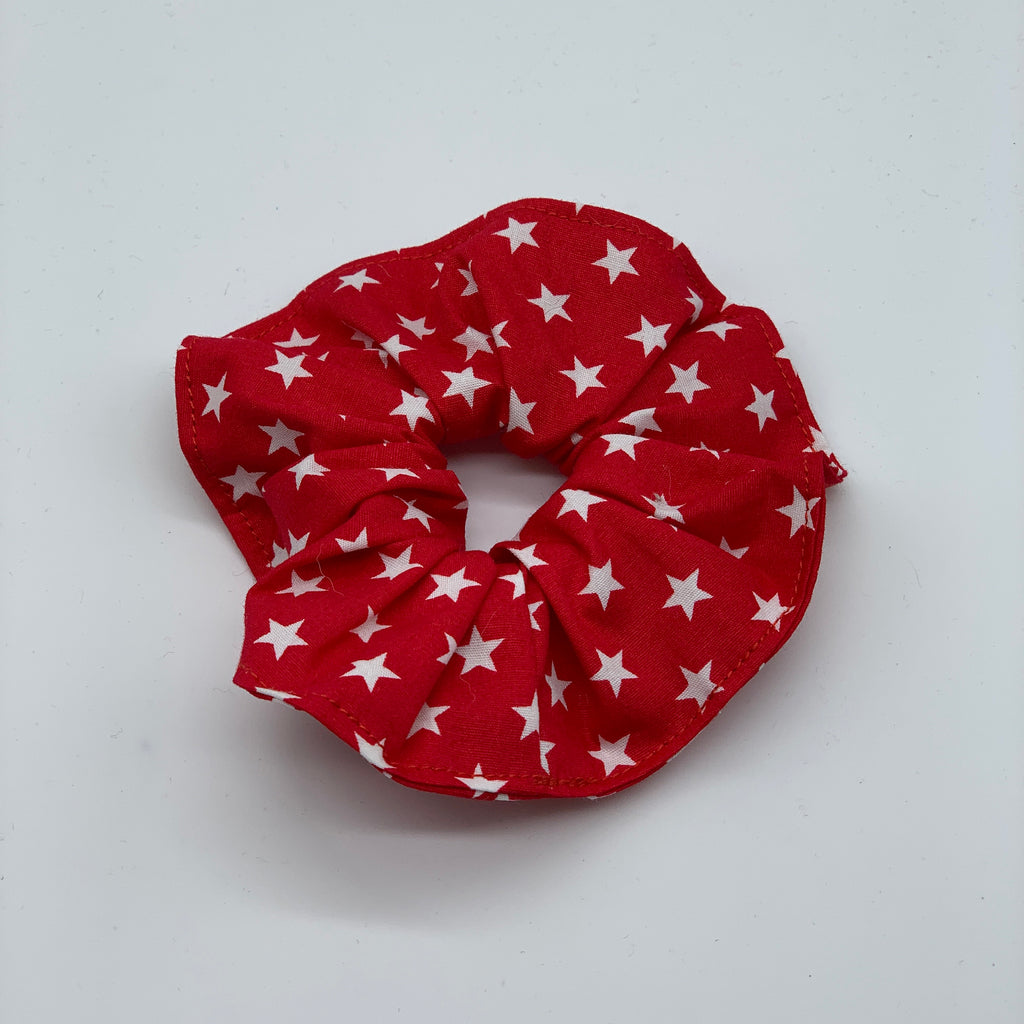 Red & White Stars Scrunchie - 90s Scrunchies