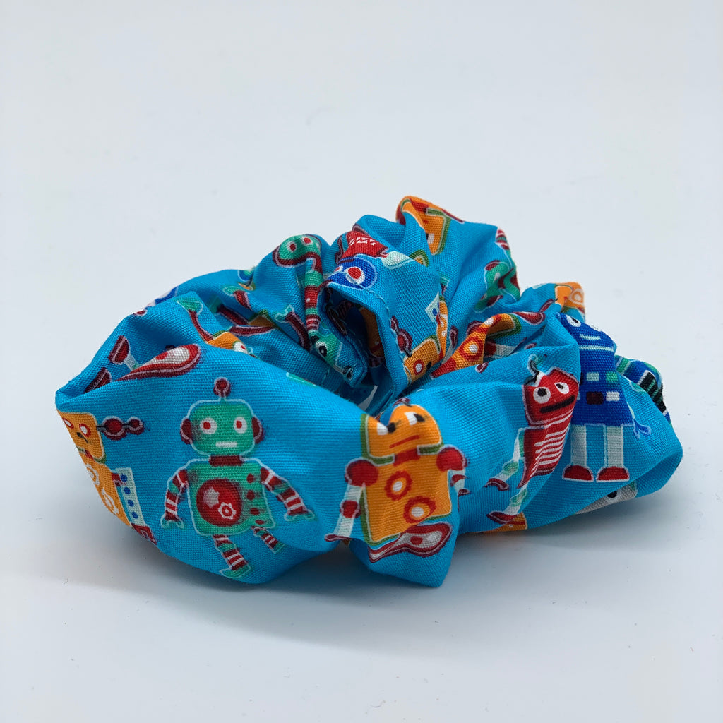 Robot Scrunchie - Scrunchies - Blue Scrunchie