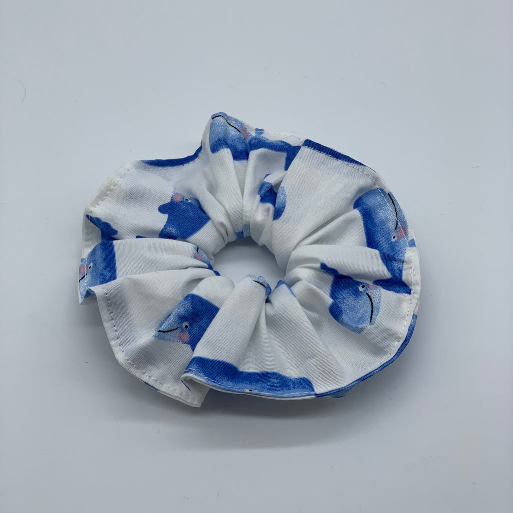 Whale Scrunchie - Scrunchies - White Scrunchie - 90s Fashion Scrunchie