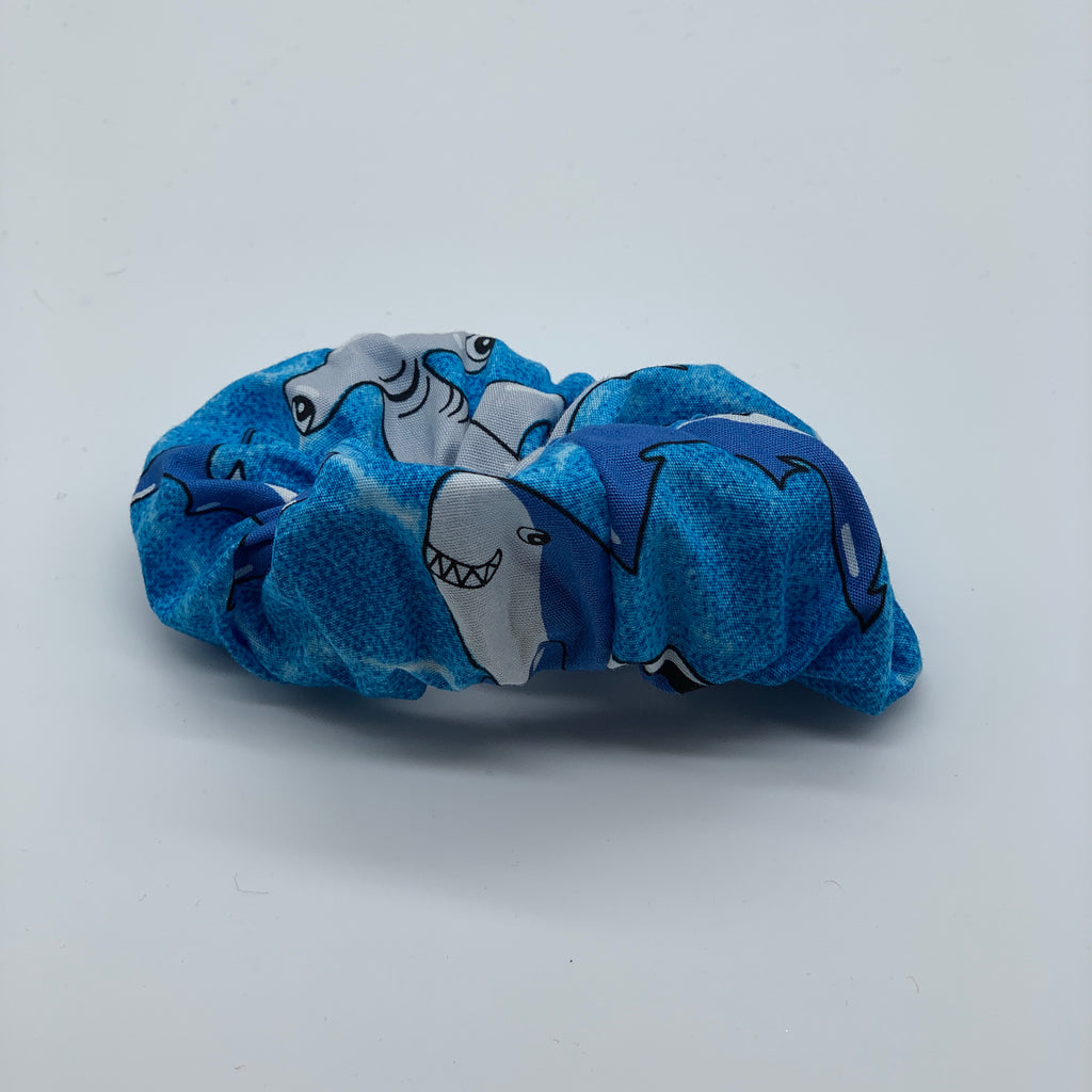 Shark Scrunchie - Blue Scrunchie - 90s Fashion Scrunchie
