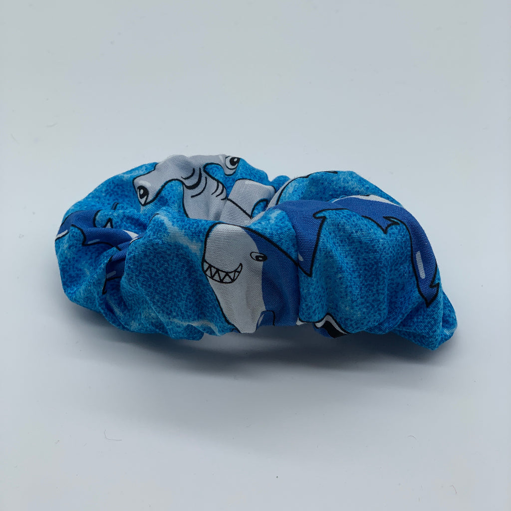 Shark Scrunchie - Blue Scrunchie - 90s Fashion Scrunchie