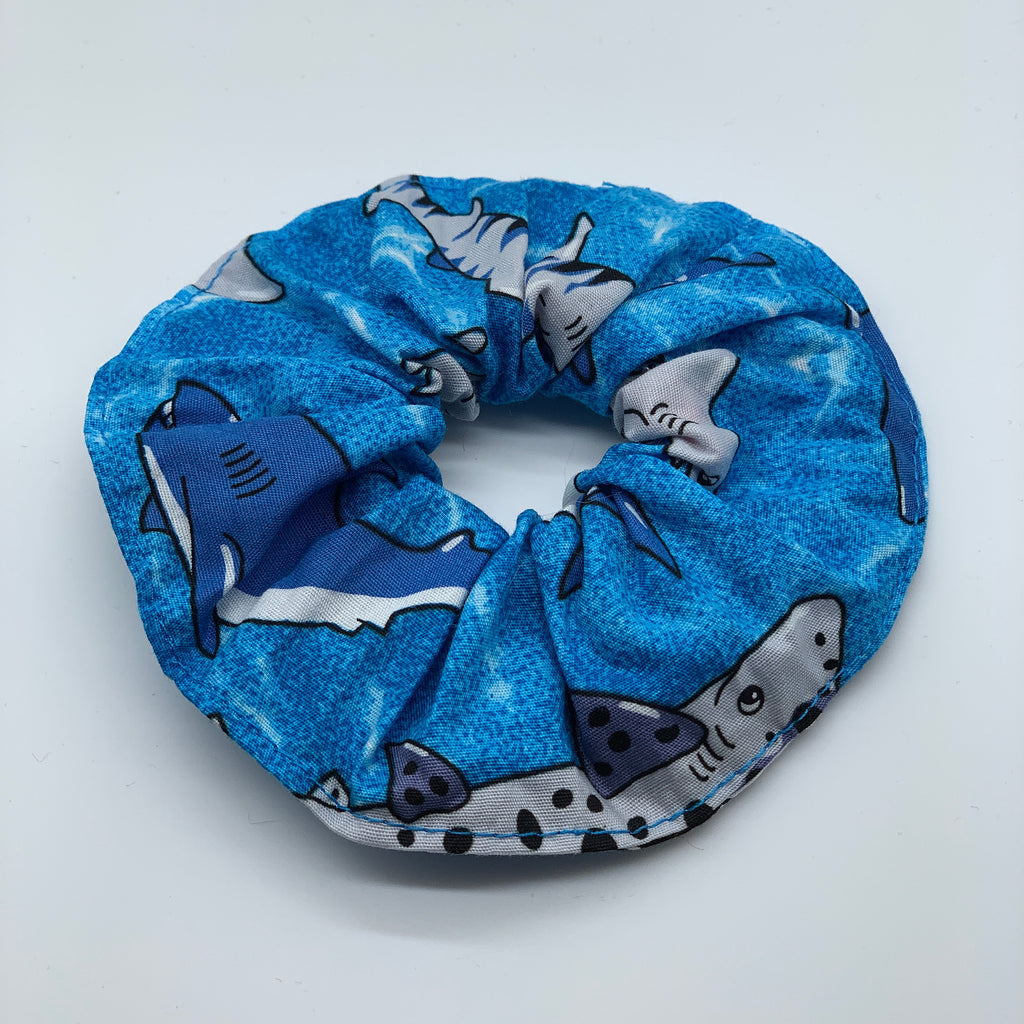 Shark Scrunchie - Blue Scrunchie - 90s Fashion Scrunchie
