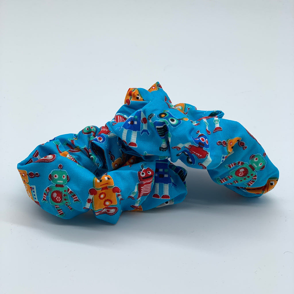 Robot Scrunchie - Scrunchies - Blue Scrunchie