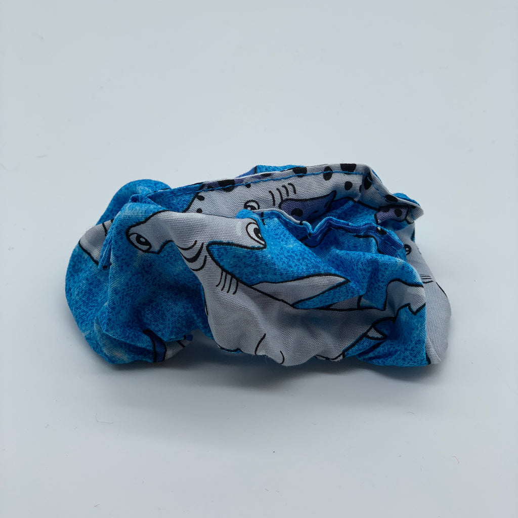 Shark Scrunchie - Blue Scrunchie - 90s Fashion Scrunchie