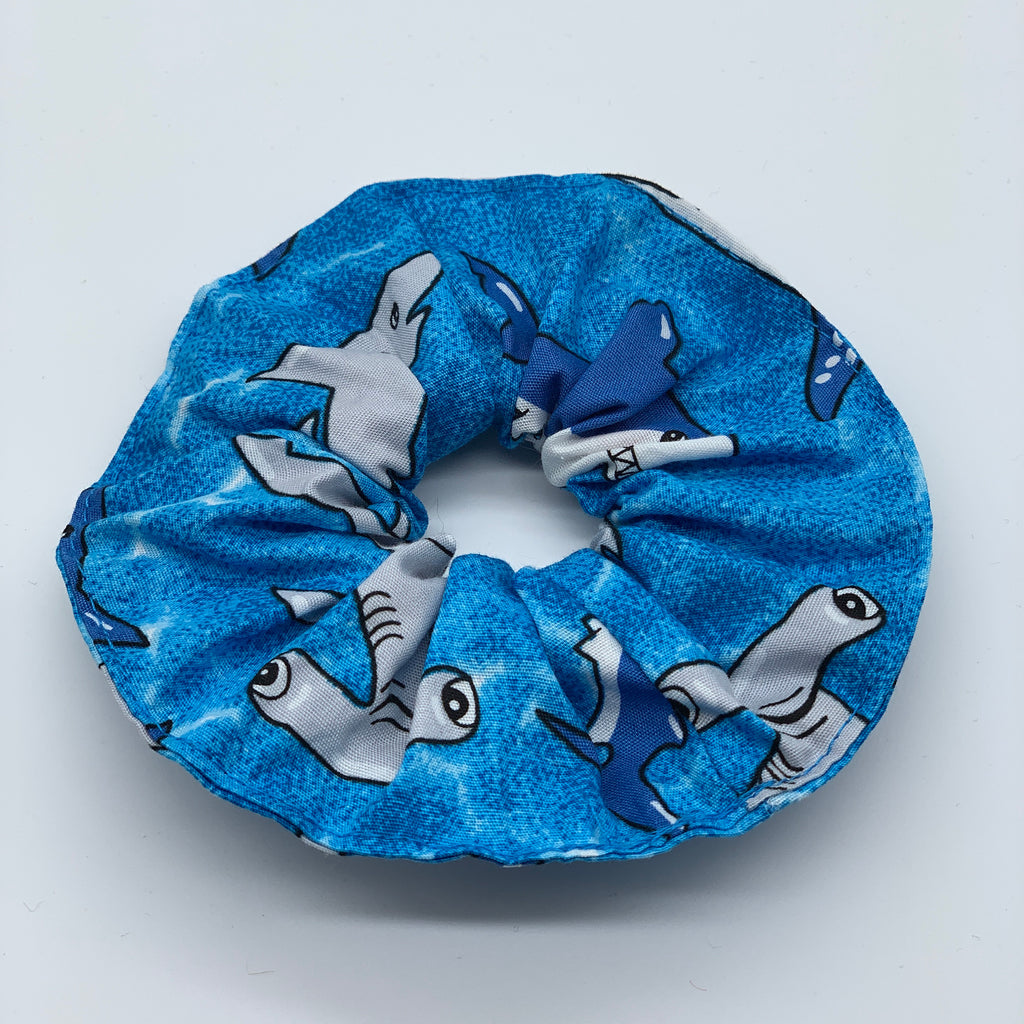 Shark Scrunchie - Blue Scrunchie - 90s Fashion Scrunchie