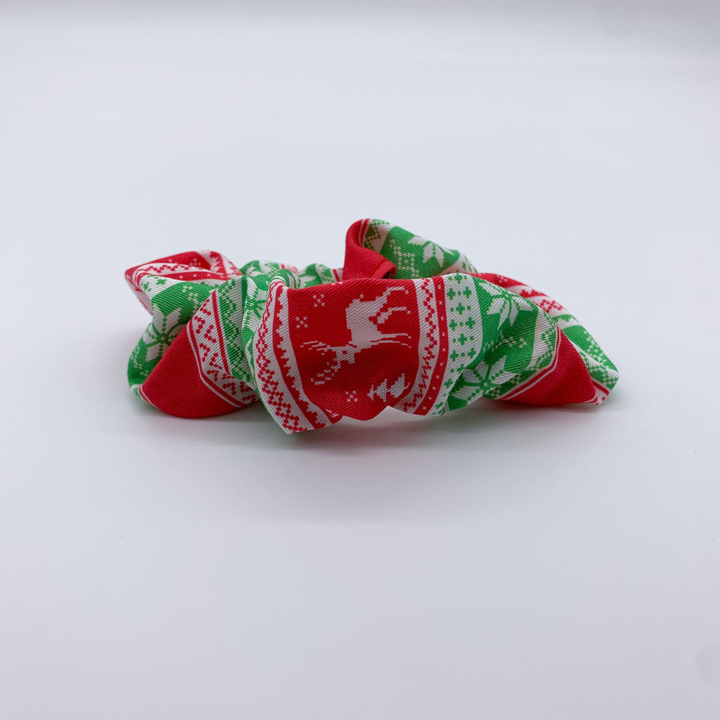 Christmas Scrunchie - Reindeer Scrunchies - Ugly Sweater Scrunchie