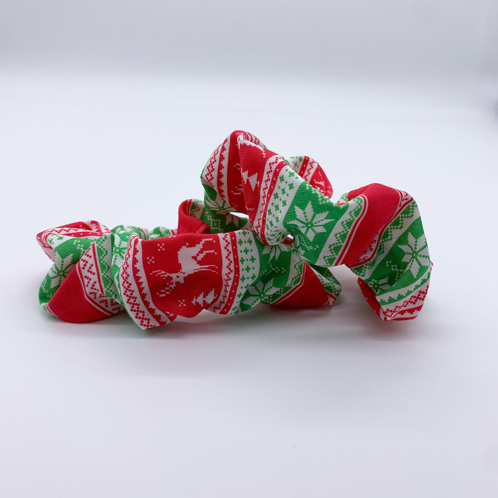 Christmas Scrunchie - Reindeer Scrunchies - Ugly Sweater Scrunchie