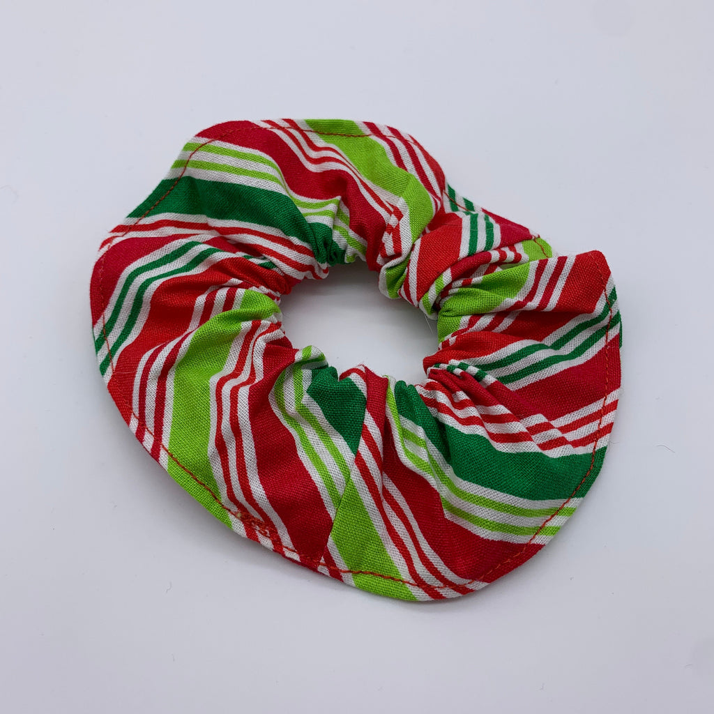 Christmas Stripes Scrunchie - Christmas Scrunchies - Candy Cane Scrunchie